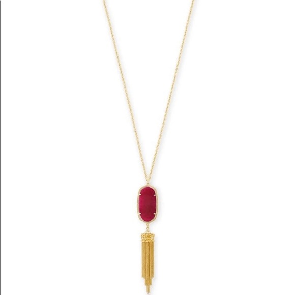 Kendra Scott Rayne Necklace Maroon Jade - Picture 4 of 4